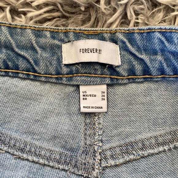 Forever 21 Distressed High Waist Light Blue Jeans Size 26 - Picture 6 of 10